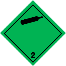 Etiqueta ADR Clase 2.2 para transporte de gases no inflamables y no tóxicos - Martin & Garcia e Hijo.