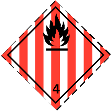 Etiqueta ADR Clase 4.1 para transporte de sólidos inflamables y materias autorreactivas - Martin & Garcia e Hijo.