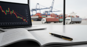 Documentos legales y gráficos financieros sobre morosidad en el sector transporte